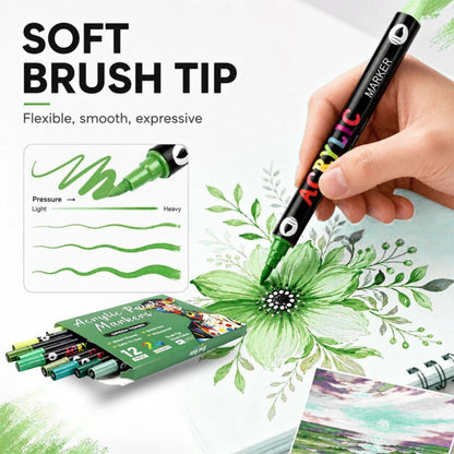Omzieh Dual-Tip Acrylic Paint Markers | Eucalyptus Set