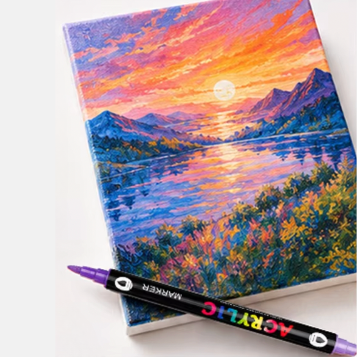 Omzieh Dual-Tip Acrylic Paint Markers | Vibrant Colors for Illustration, Sketchbooks & Mixed Media
