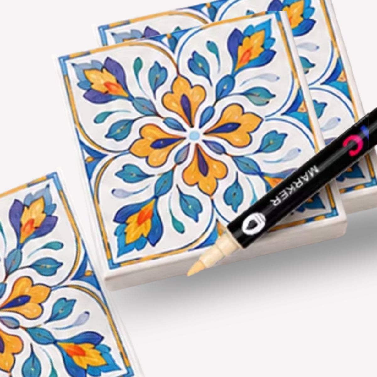Omzieh Dual-Tip Acrylic Paint Markers | Vibrant Colors for Illustration, Sketchbooks & Mixed Media