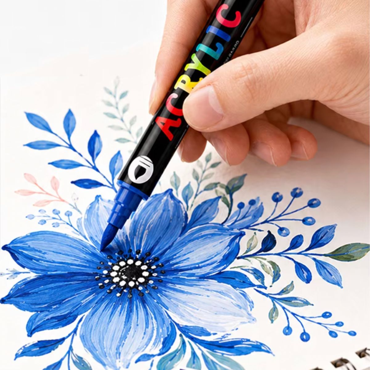 Omzieh Dual-Tip Acrylic Paint Markers | Vibrant Colors for Illustration, Sketchbooks & Mixed Media