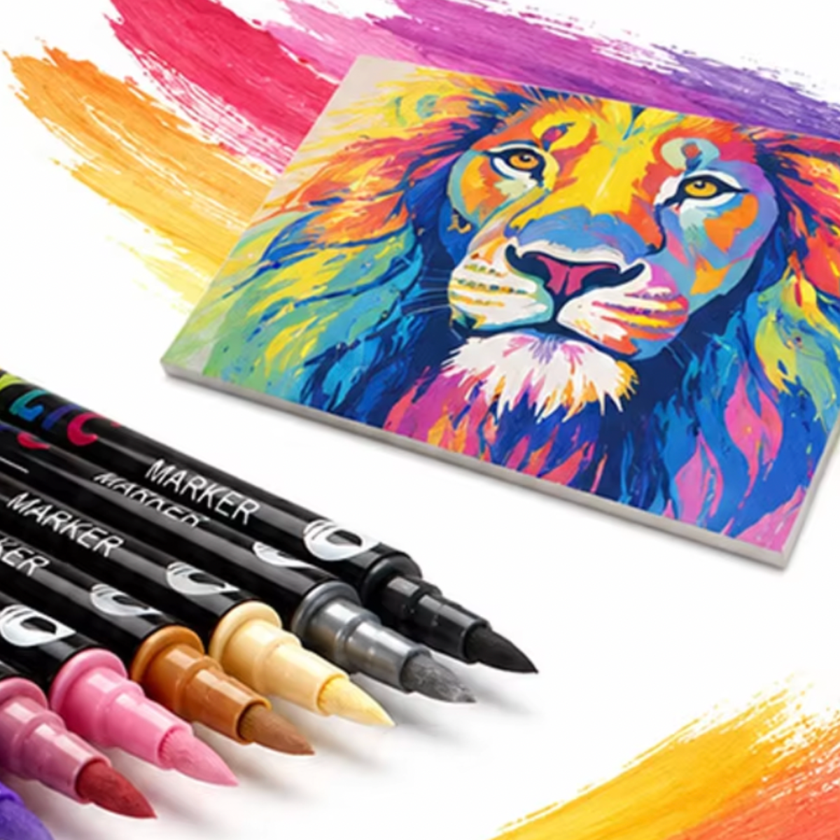 Omzieh Dual-Tip Acrylic Paint Markers | Vibrant Colors for Illustration, Sketchbooks & Mixed Media