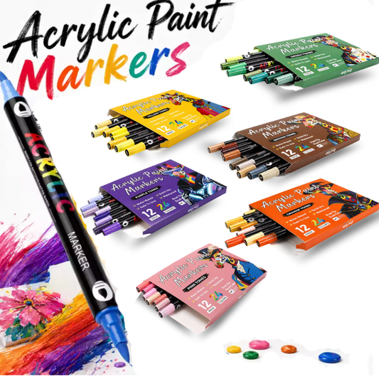 Omzieh Dual-Tip Acrylic Paint Markers | Six Tone Series
