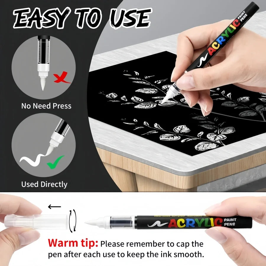 Omzieh Acrylic Paint Pens - Set of 8