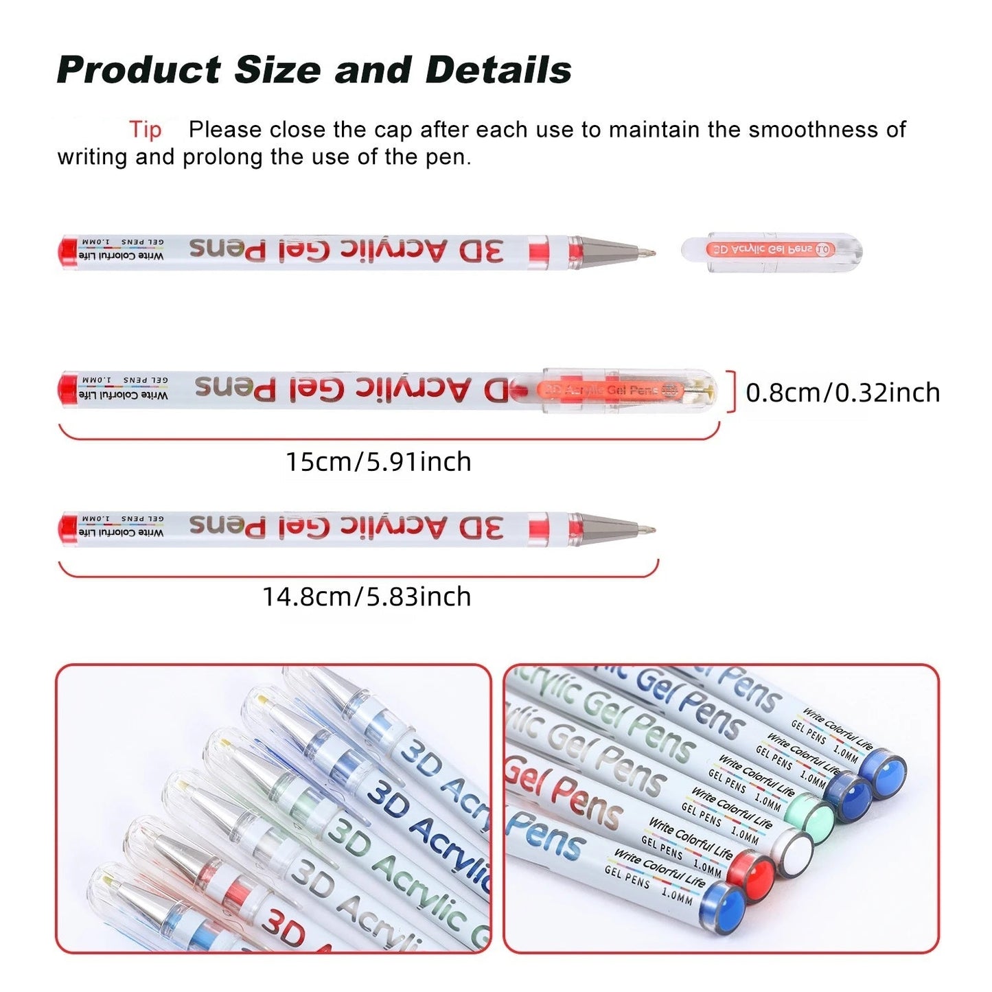 Omzieh 3D Acrylic Gel Pens — Add Texture & Detail