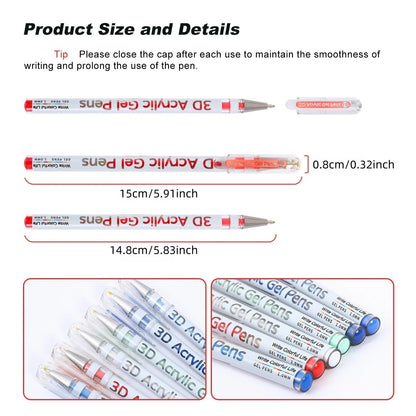 Omzieh 3D Acrylic Gel Pens — Add Texture & Detail