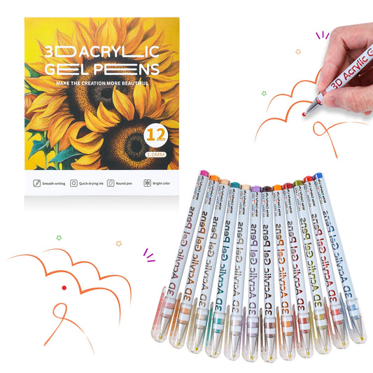 Omzieh 3D Acrylic Gel Pens — Add Texture & Detail