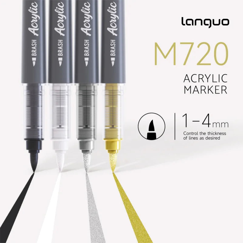 Omzieh white Acrylic Paint Pens v2 - set of 5