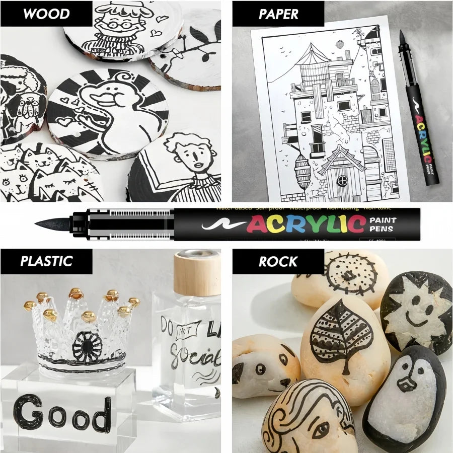 Omzieh Acrylic Paint Pens - Set of 8