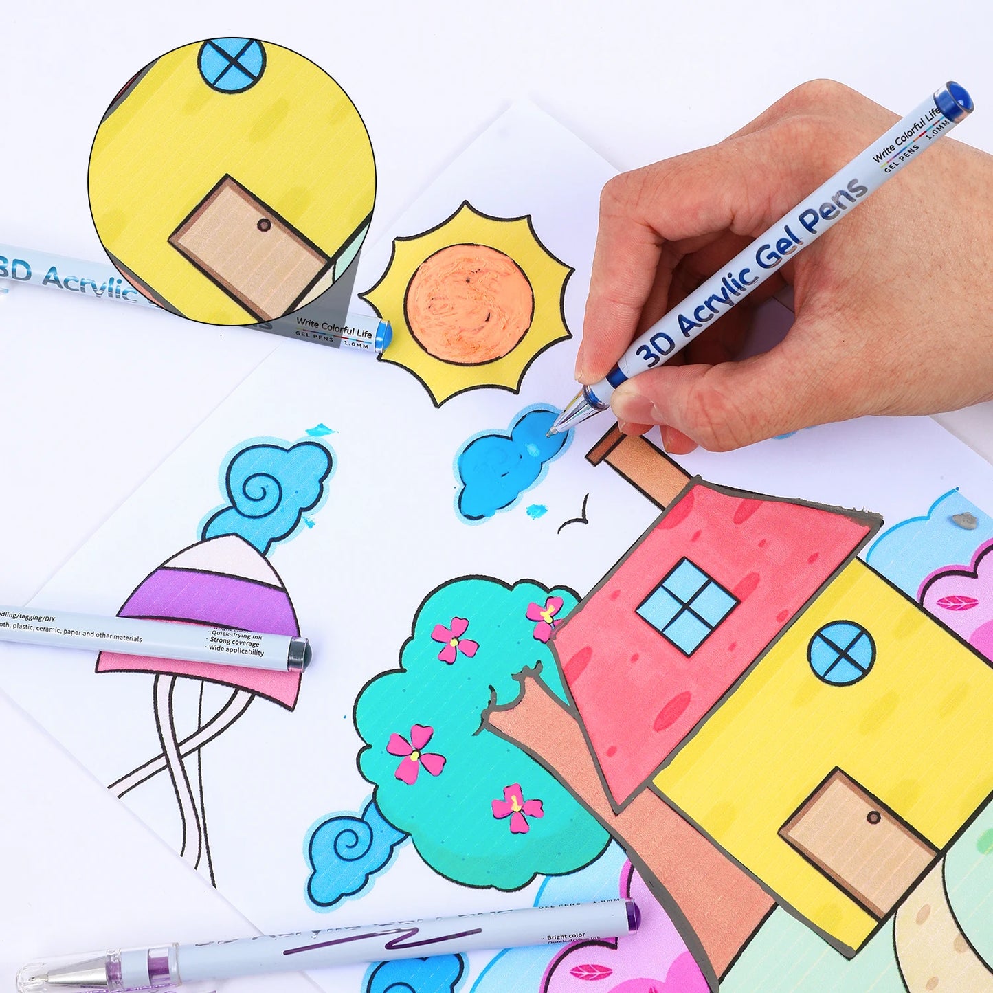 Omzieh 3D Acrylic Gel Pens — Add Texture & Detail