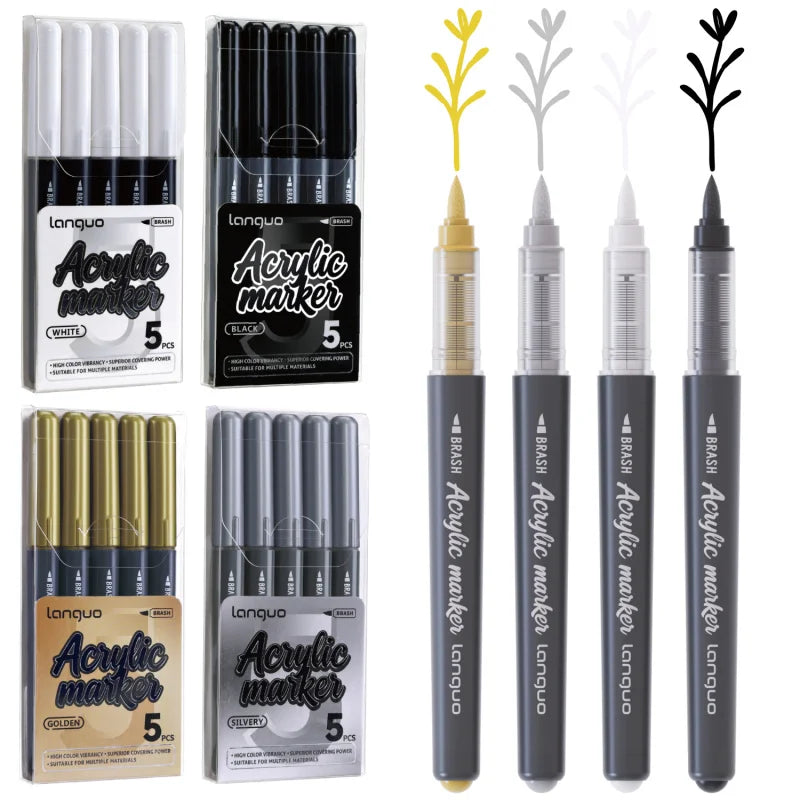 Omzieh white Acrylic Paint Pens v2 - set of 5